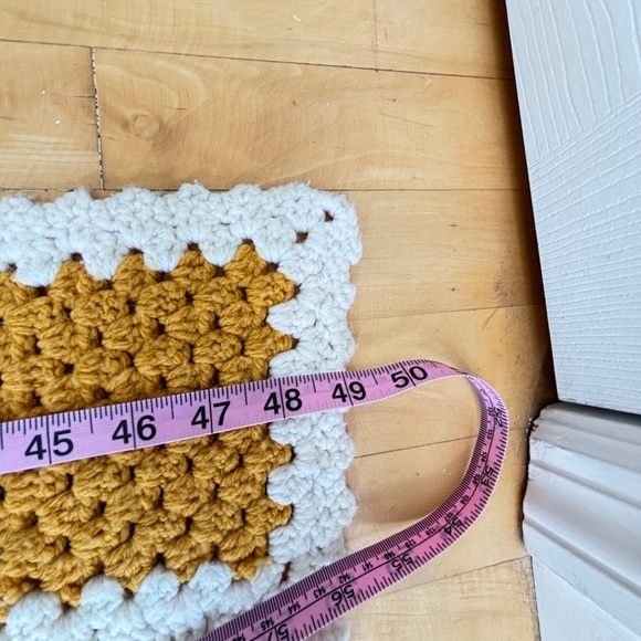 Crochet Fall Throw Blanket Afghan 49”X49” Handmade Cozy Boho - Picture 4 of 6